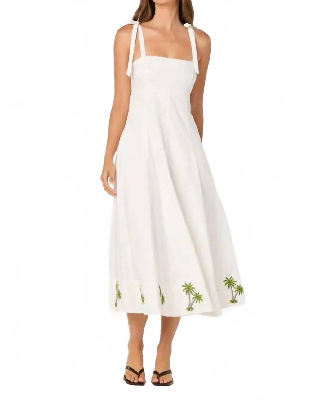 NEW ASTR shiann embroidered midi dress in white
